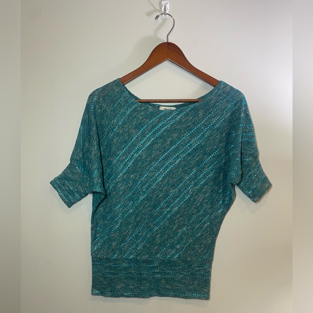 EUC Teenbell Teal stretch batwing dress top